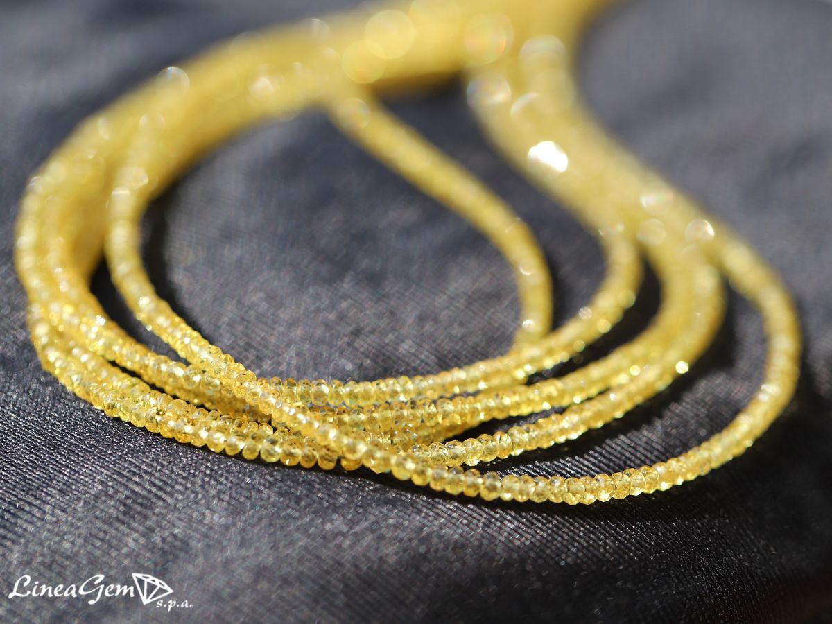 fili di zaffiro giallo naturale a rondella lineagem